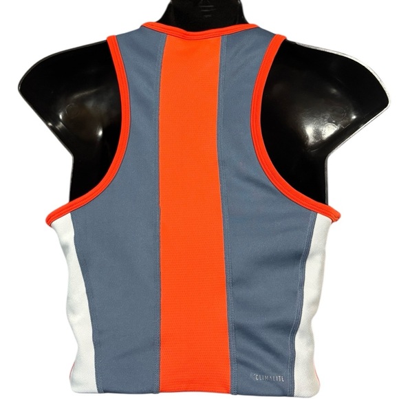 Adidas, Climalite Cropped Tank Top, Size S, Gray, Orange, White πββοΈββ‘οΈ - Picture 6 of 9
